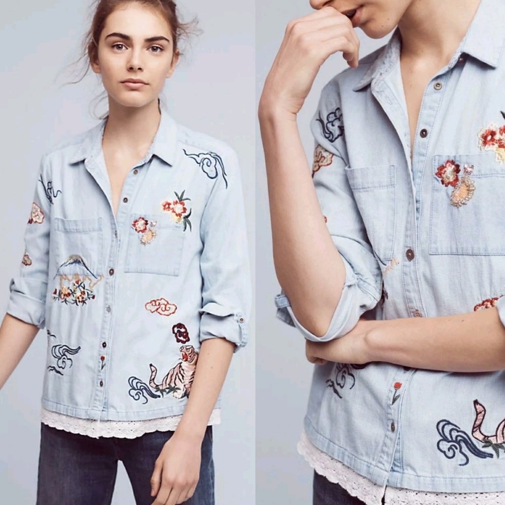 Anthropologie Holding Horses Isle Button Down